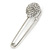 Clear Austrian Crystal Button Safety Pin Brooch In Rhodium Plating - 50mm L - view 8