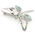 AB/ Clear Crystal Butterfly Brooch In Silver Tone - 60mm Across - view 10