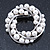 White Simulated Pearl Wreath Brooch In Silver Tone - 45mm D - view 2