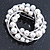 White Simulated Pearl Wreath Brooch In Silver Tone - 45mm D - view 5