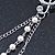 Clear Crystal Treble Clef and Skull & Crossbones, Pearl Beaded Chain Brooch In Rhodium Plating - view 6