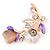 Pink/ Purple Crystal Calla Lily With Cat's Eye Stone Floral Brooch In Gold Tone - 48mm L - view 2