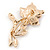 Pink/ Fuchsia Enamel, Crystal Daisy Brooch In Gold Plating - 50mm L - view 5