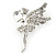 Clear Crystal Fairy Brooch In Silver Tone - 55mm L - view 2