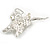 Clear Crystal Fairy Brooch In Silver Tone - 55mm L - view 8