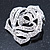 Diamante Rose Scarf Pin/ Brooch In Silver Tone - 38mm Across - view 2