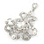 Bridal/ Wedding/ Prom Austrian Crystal, Imitation Pearl Charm Brooch In Rhodium Plating - 75mm L - view 8