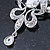 Bridal/ Wedding/ Prom Austrian Crystal, Imitation Pearl Charm Brooch In Rhodium Plating - 75mm L - view 5