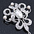 Bridal/ Wedding/ Prom Austrian Crystal, Imitation Pearl Charm Brooch In Rhodium Plating - 75mm L - view 3