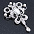 Bridal/ Wedding/ Prom Austrian Crystal, Imitation Pearl Charm Brooch In Rhodium Plating - 75mm L - view 6