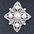 Bridal Austrian Crystal Imitation Pearl Brooch In Rhodium Plating - 63mm L - view 2