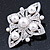 Bridal Austrian Crystal Imitation Pearl Brooch In Rhodium Plating - 63mm L - view 8