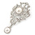 Bridal/ Wedding/ Prom Austrian Crystal, Imitation Pearl Charm Brooch In Rhodium Plating - 80mm L - view 2
