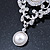 Bridal/ Wedding/ Prom Austrian Crystal, Imitation Pearl Charm Brooch In Rhodium Plating - 80mm L - view 3