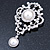 Bridal/ Wedding/ Prom Austrian Crystal, Imitation Pearl Charm Brooch In Rhodium Plating - 80mm L - view 5