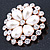Bridal, Wedding, Prom Crystal, Pearl Flower Brooch In Rose Gold - 55mm Diameter - view 5
