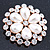 Bridal, Wedding, Prom Crystal, Pearl Flower Brooch In Rose Gold - 55mm Diameter - view 6