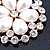 Bridal, Wedding, Prom Crystal, Pearl Flower Brooch In Rose Gold - 55mm Diameter - view 7