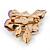 Small Purple Crystal Flower Brooch In Gold Tone - 25mm - view 4