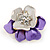Purple Crystal Blossom Pin Brooch In Gold Tone Metal - 20mm - view 2