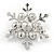 Silver Tone Crystal Snowflake Brooch - 37mm L - view 4