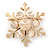 Gold Tone Crystal Snowflake Brooch - 37mm L - view 5