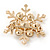 Gold Tone Crystal Snowflake Brooch - 37mm L - view 4