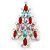 Multicoloured Crystal Christmas Tree Brooch In Rhodium Plating - 65mm L - view 6