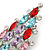 Multicoloured Crystal Christmas Tree Brooch In Rhodium Plating - 65mm L - view 3