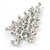 Multicoloured Crystal Christmas Tree Brooch In Rhodium Plating - 65mm L - view 4