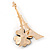 Crystal Eiffel Tower & Flower Brooch In Gold Plating - 55mm L - view 3