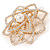 Gold Plated Clear Austrian Crystals 3D Rose Brooch - 55mm - view 4