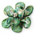 Green Shell Flower Brooch - 70mm Diameter - view 2