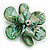 Green Shell Flower Brooch - 70mm Diameter - view 5