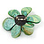 Green Shell Flower Brooch - 70mm Diameter - view 4