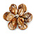 Brown Shell Flower Brooch- 70mm