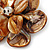 Brown Shell Flower Brooch- 70mm - view 2