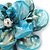 Sky Blue Shell Flower Brooch - 70mm Diameter - view 3