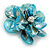 Sky Blue Shell Flower Brooch - 70mm Diameter - view 5