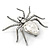 Clear Crystal Spider Brooch In Gun Metal Finish - 55mm - view 5