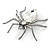 Clear Crystal Spider Brooch In Gun Metal Finish - 55mm - view 6