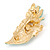 Cream/ Yellow/ Light Green Daffodil Floral Brooch In Gold Plating - 50mm L - view 4