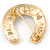 Clear And AB Crystal Horseshoe Brooch In Gold Plating - 35mm - view 4
