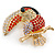 Multicoloured Exotic Bird In Gold Plating - 40mm L - view 2
