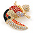 Multicoloured Exotic Bird In Gold Plating - 40mm L - view 3