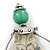 Green/ Beige Doll Brooch In Silver Tone Metal - 95mm L - view 7