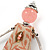 Pink/ Beige Doll Brooch In Silver Tone Metal - 95mm L - view 2