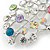 Multicoloured Crystal 'Tree Of Life' Brooch In Rhodium Plating - 50mm - view 3