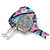Funky Multicoloured Fabric, Sequin Sparrow Brooch In Silver Tone - 60mm - view 5