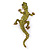 Olive Green Austrian Crystal Lizard Brooch In Gold Tone - 50mm L - view 5
